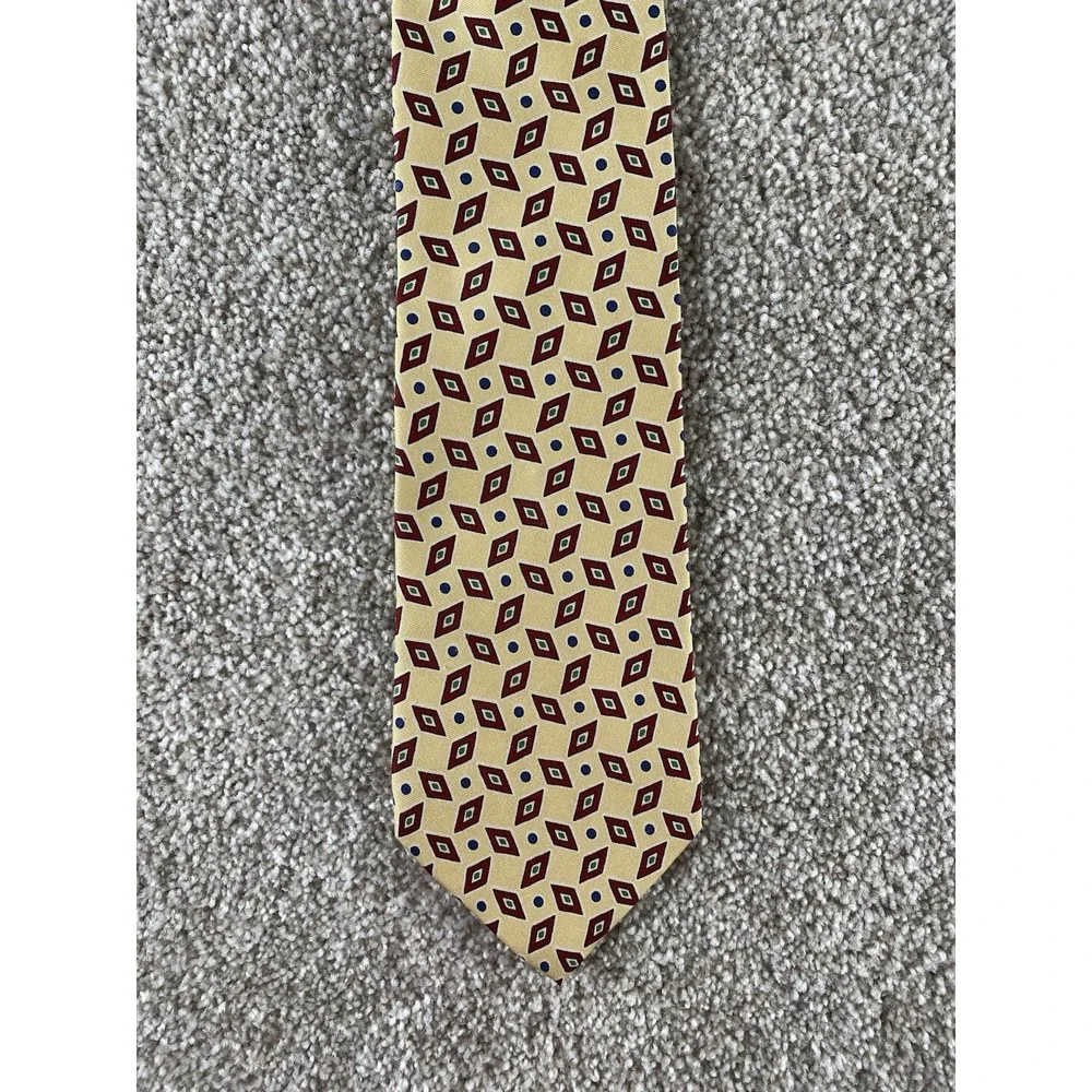 Lot Of 3 Jos A Bank 100% Silk Mens Ties Preppy Business Striped/Geometric/Aztec